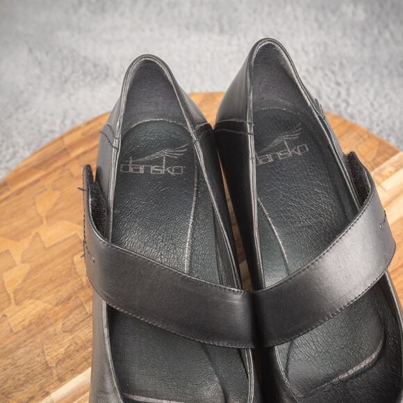 DANSKO RANDA Black Leather Womens Stacked Heel Sandals Ankle Strap SZ 42/11.5-12 - Picture 8 of 9